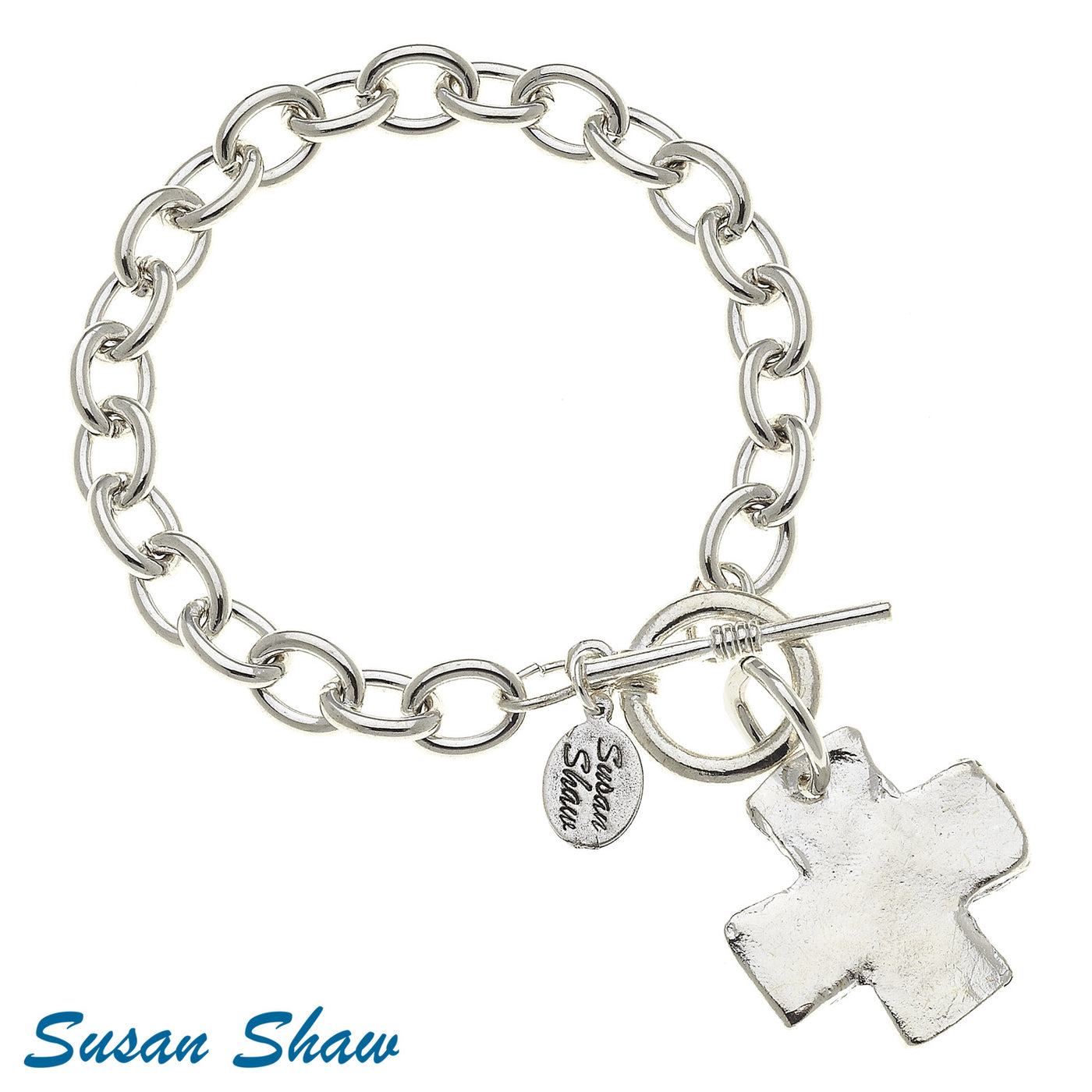 Silver Cross Toggle Bracelet - Susan Shaw