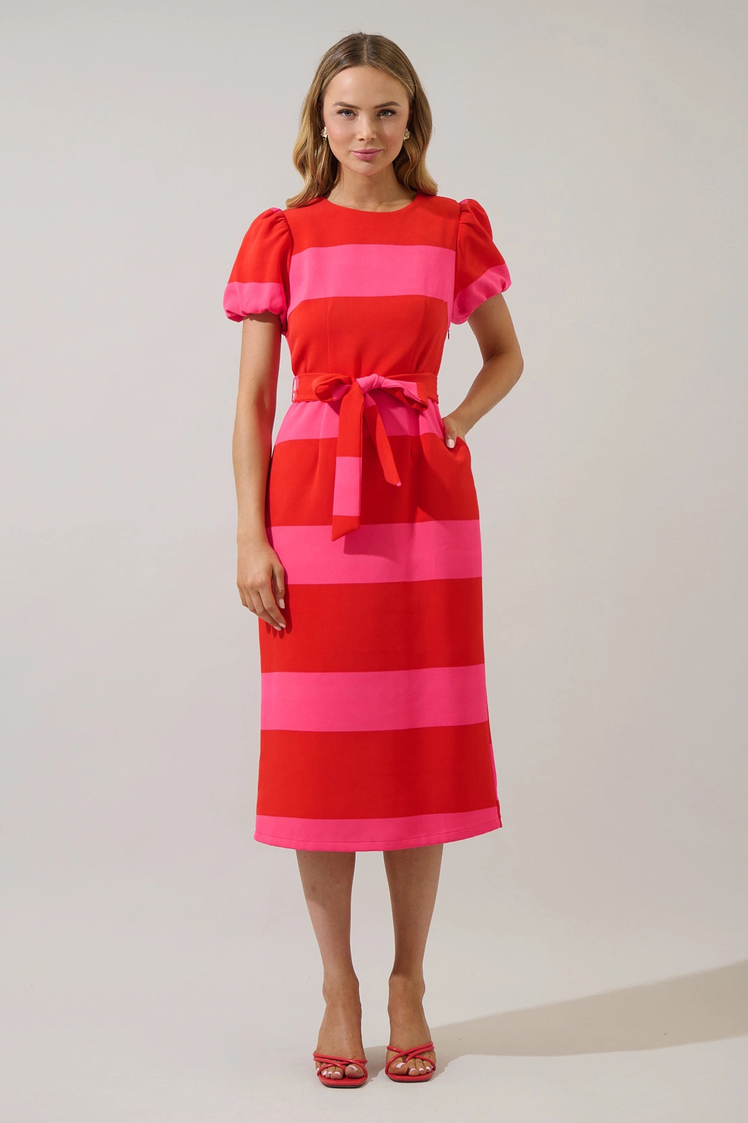 red and white stripe midi dress The Lolli Pop Stripe Midi Dress – Pierce and Belle at Home
