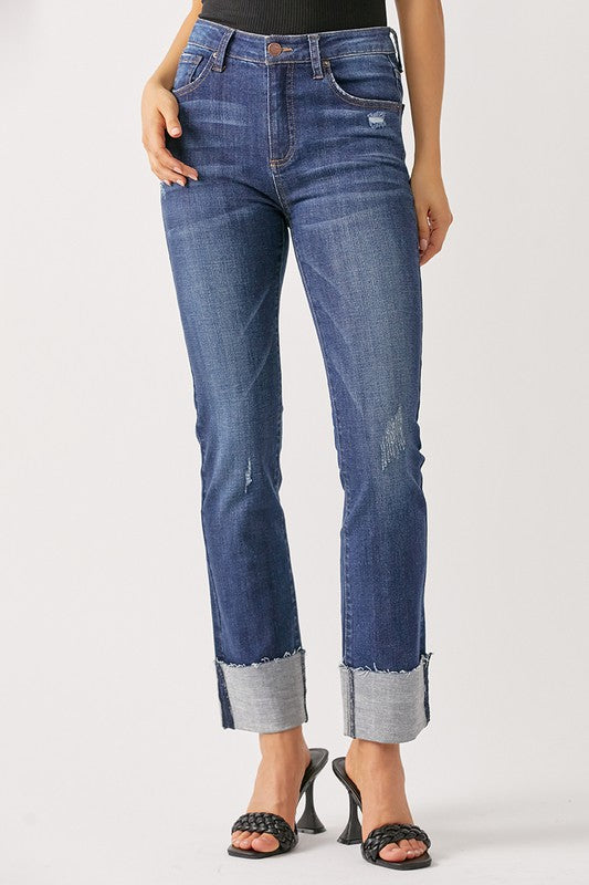 RISEN Cuffed Jeans in Dark