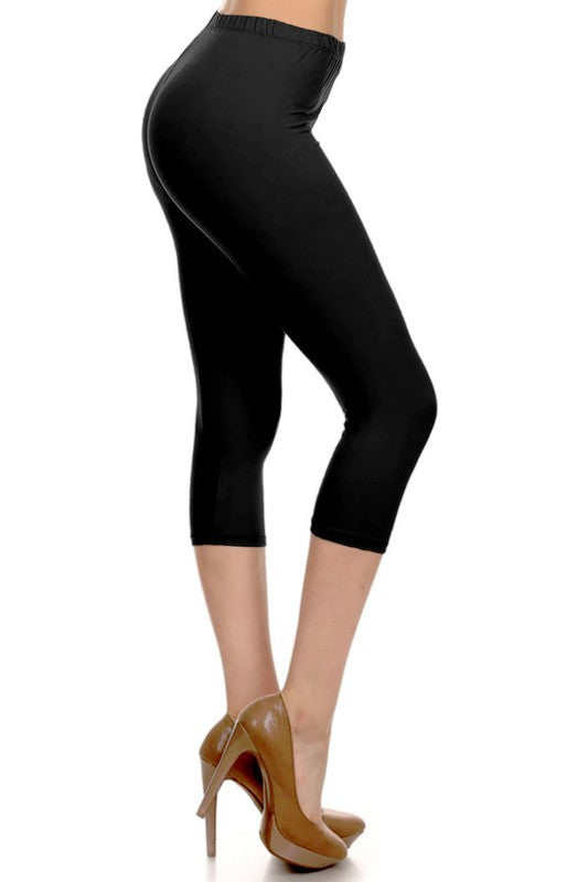 Solid Cropped Leggings One Size (0-12)