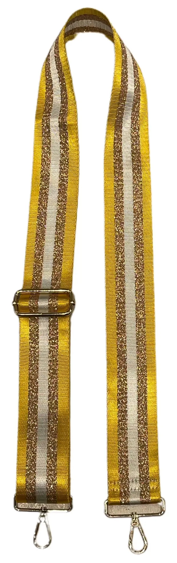 Ahdorned Yellow, Gold & White Stripe Bag Strap