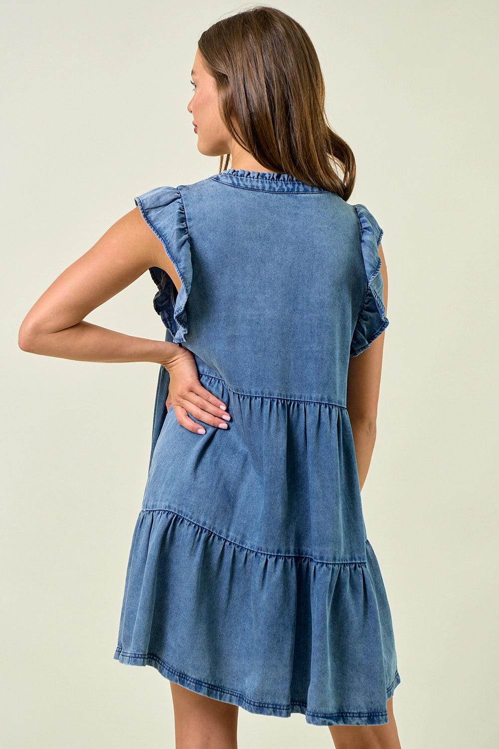 The Chambray Charm Mini Dress