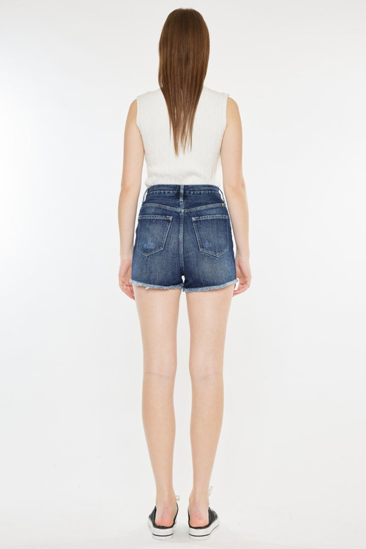 Melody Raw Hem Button Fly Denim Shorts Kancan