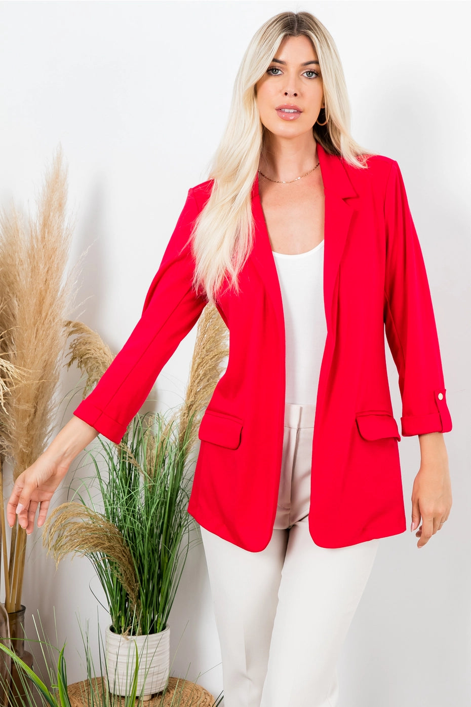 The Signature Ponte Blazer in True Red