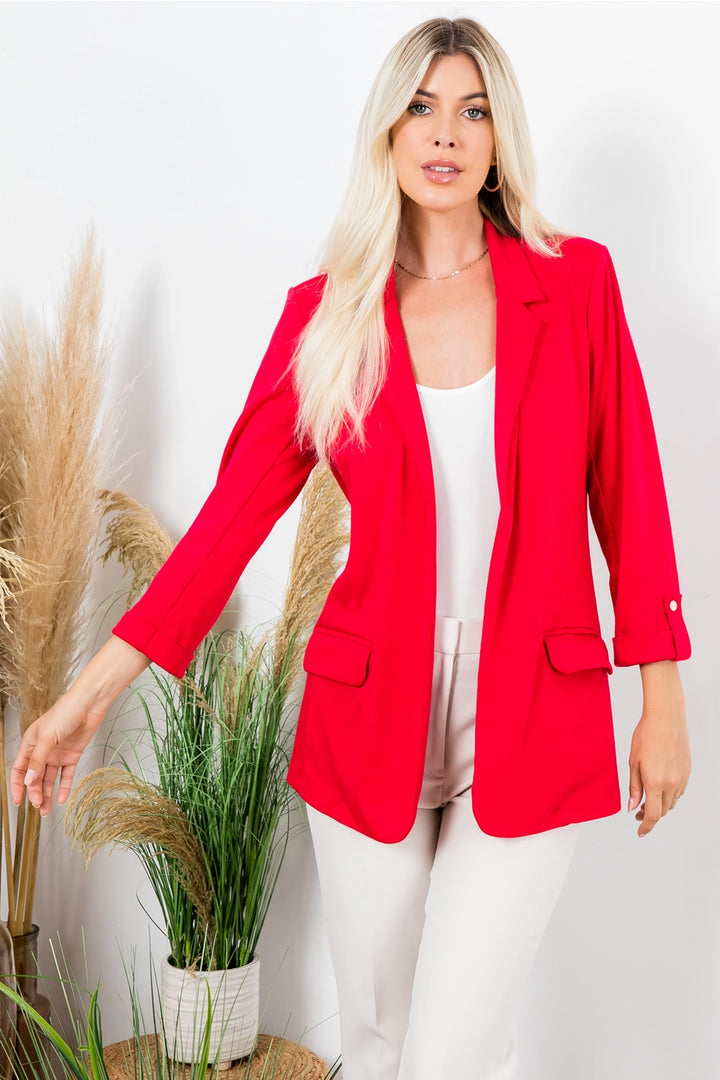The Signature Ponte Blazer in True Red