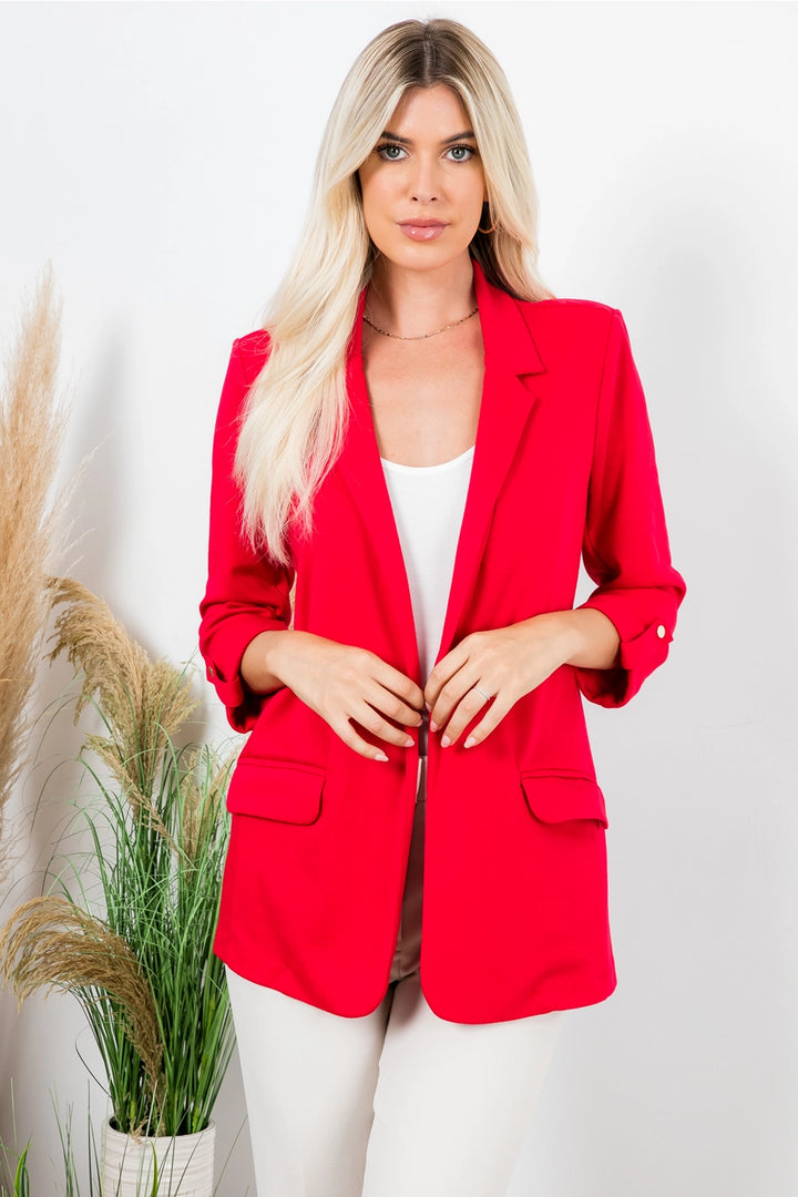 The Signature Ponte Blazer in True Red