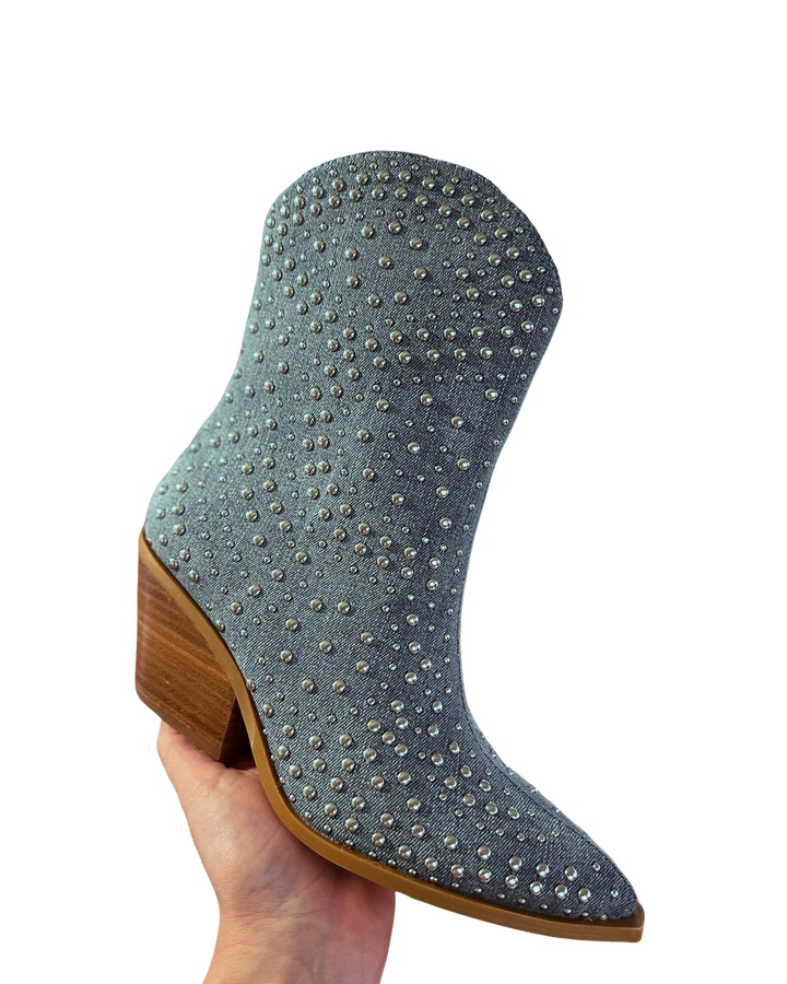 Lowlights in Denim Studded Boot - Corky's