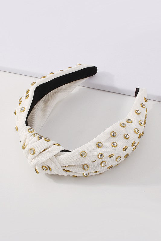 Reese Rhinestone Top Knot Headband