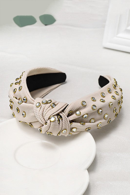 Reese Rhinestone Top Knot Headband