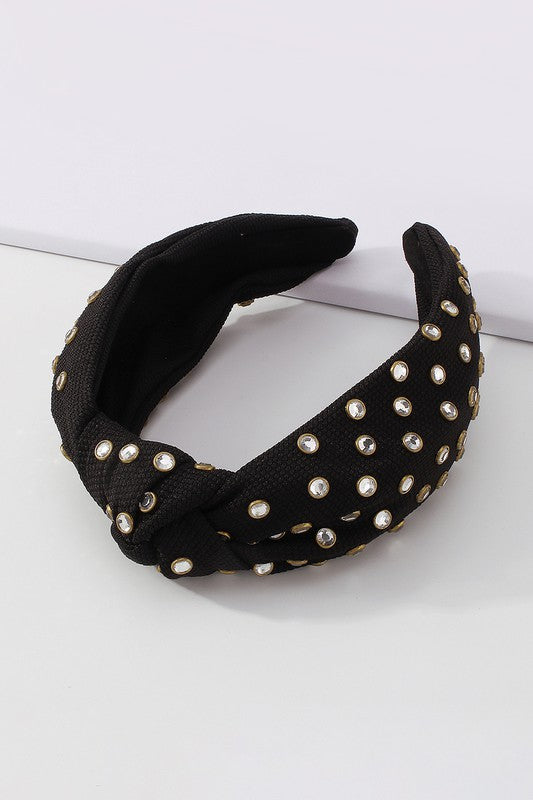 Reese Rhinestone Top Knot Headband