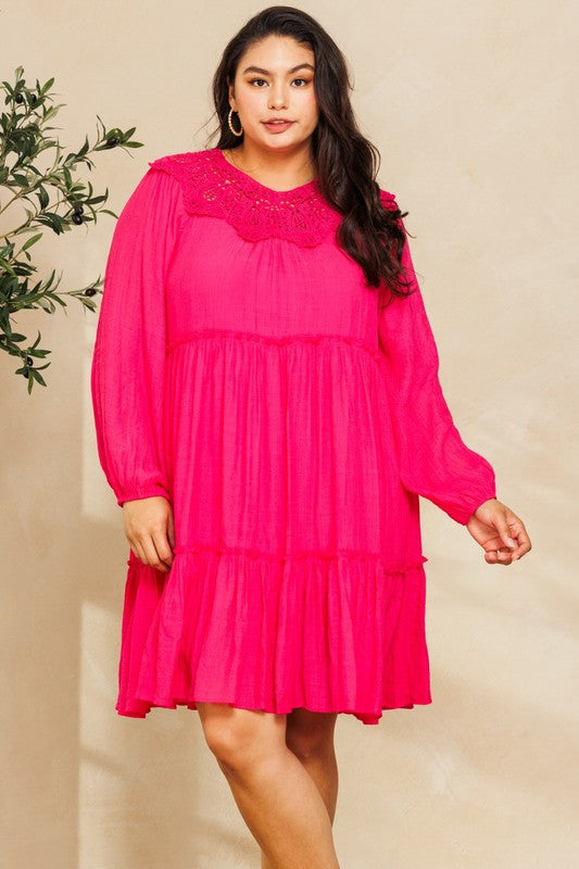 Lacey Pink Tiered Dress