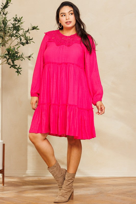 Lacey Pink Tiered Dress