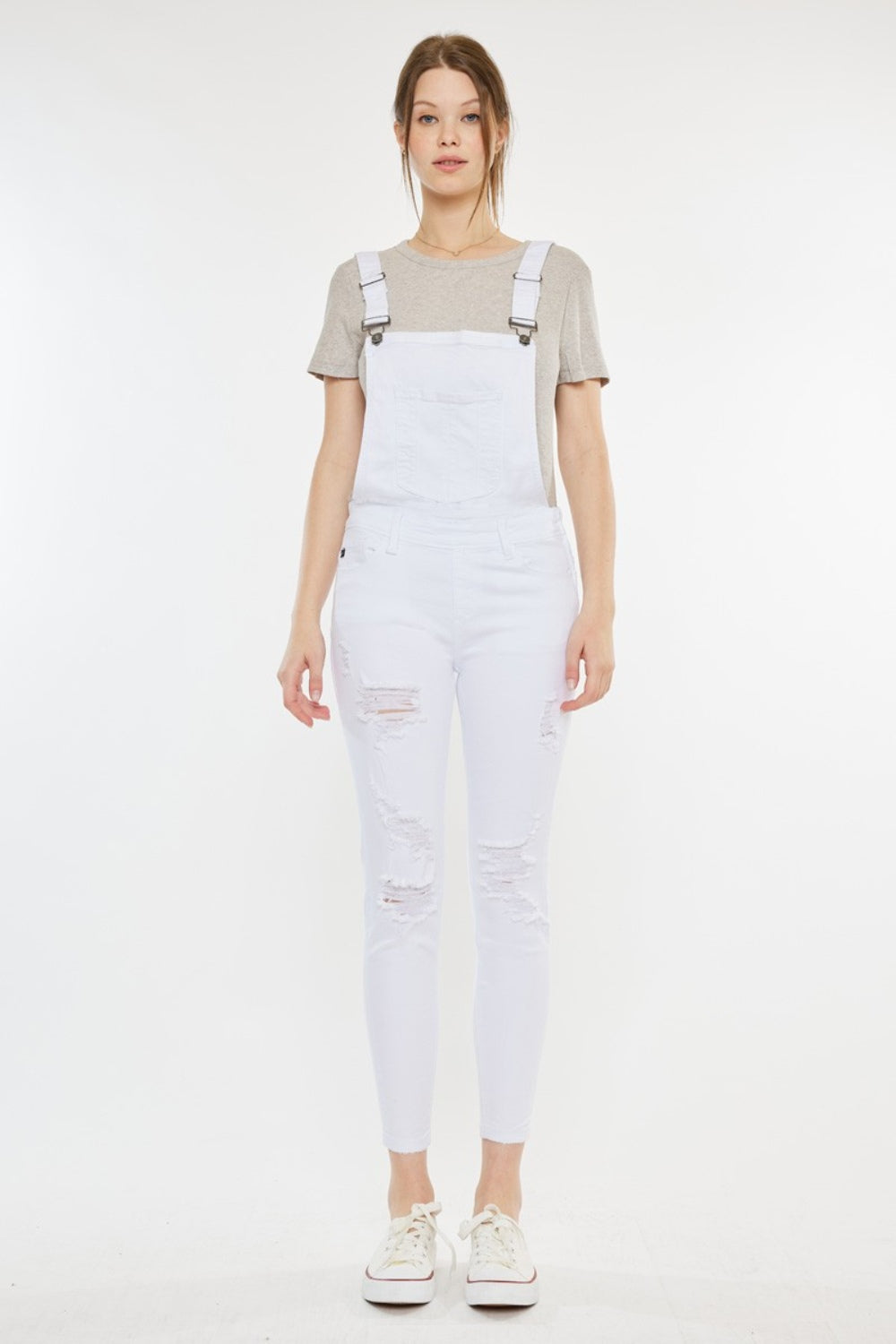 Kennedy Distressed Skinny Denim Overalls Kancan