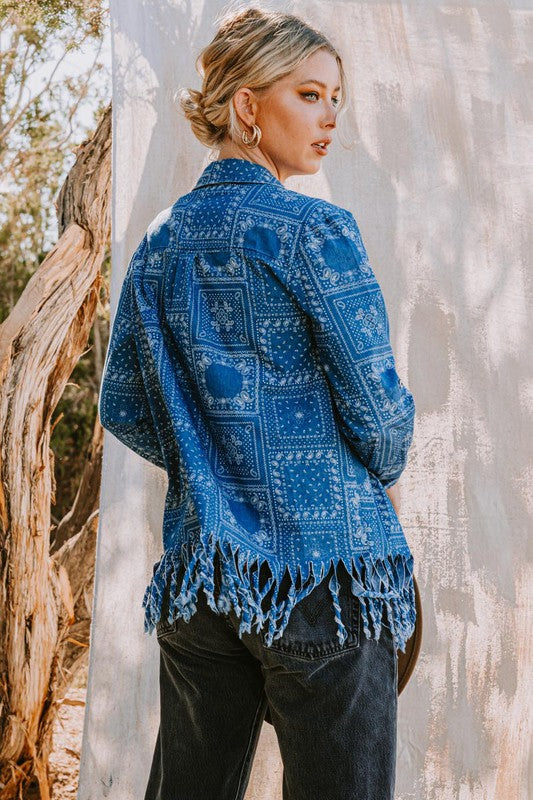 Patchy Chambray Cardigan