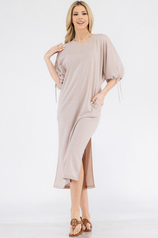 Spa Day Midi Dress in Charcoal