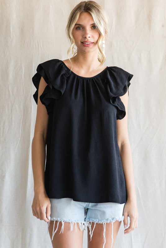 Jillian Ruffled Sleeve Top