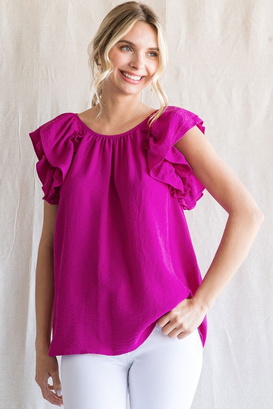 Jillian Ruffled Sleeve Top