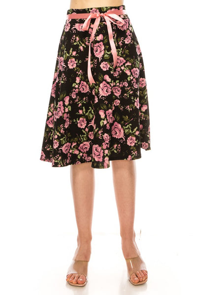 Ashley Pink Rose A-Line Skirt