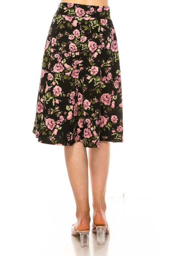 Ashley Pink Rose A-Line Skirt