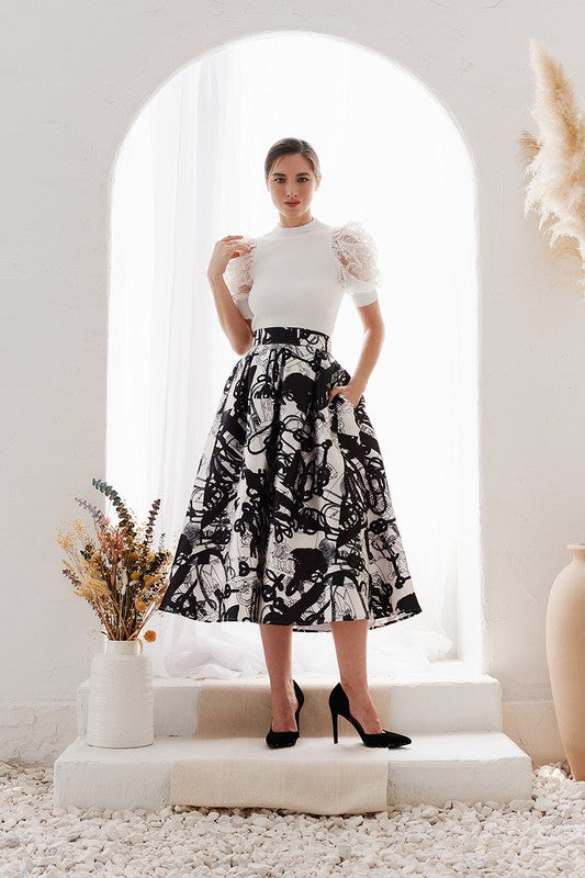 Grace Skirt in Black & White