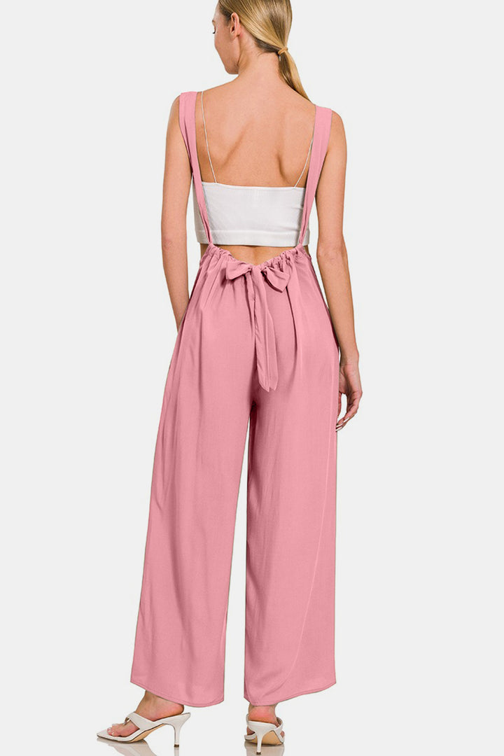 Aelia Pocketed Wide Strap Wide Leg Overalls Zenana