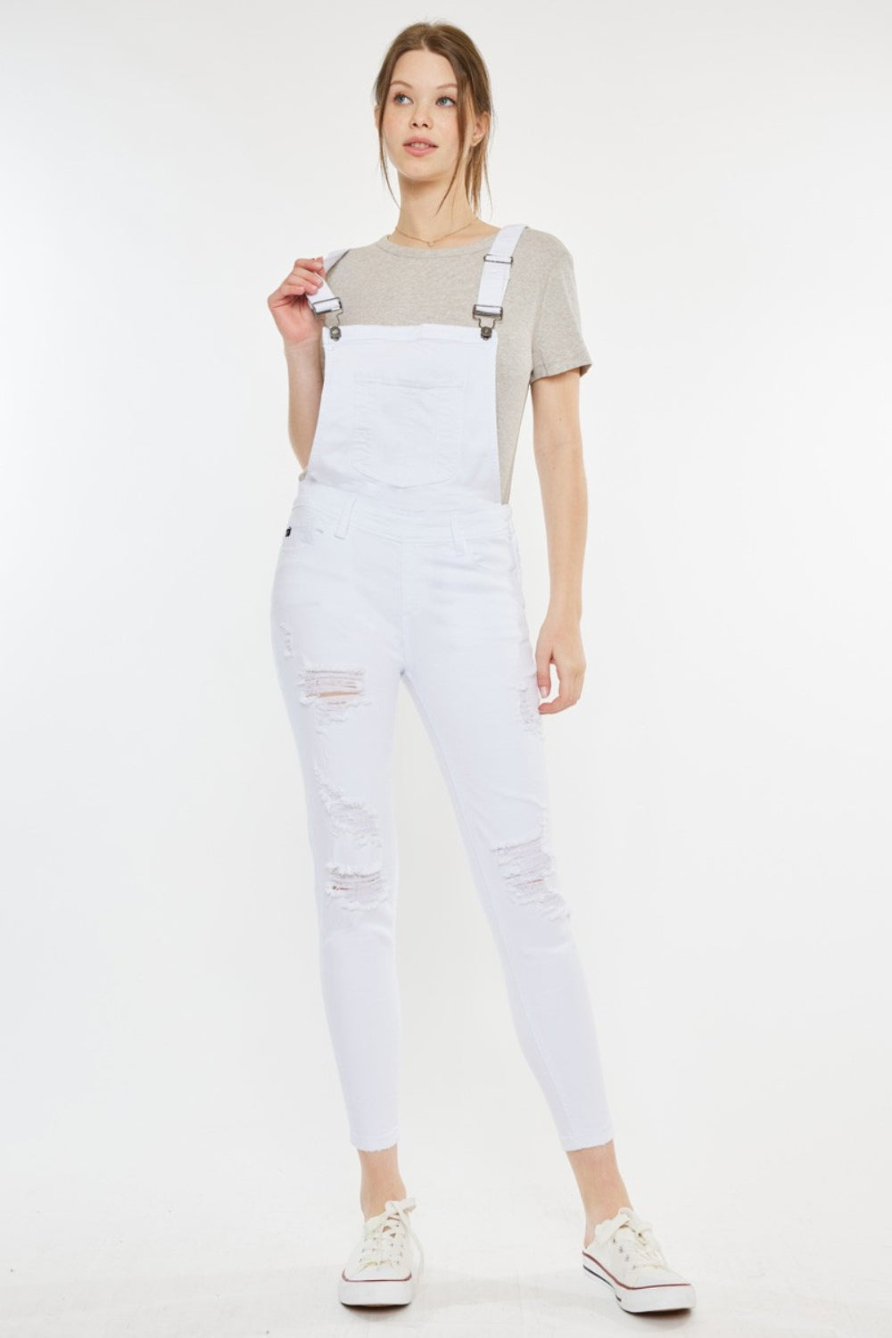 Kennedy Distressed Skinny Denim Overalls Kancan