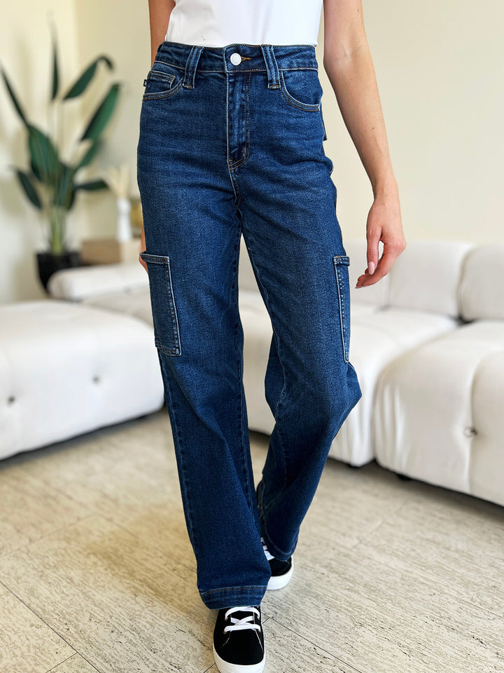 Renee High Waist Straight Cargo Jeans Judy Blue