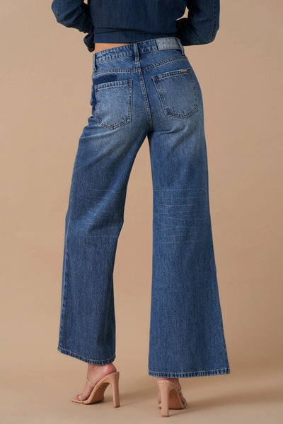Relaxed Wide Leg Patchwork Jeans - Insane Gene USA