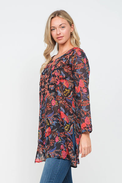 Evie Printed Embroidered Tunic