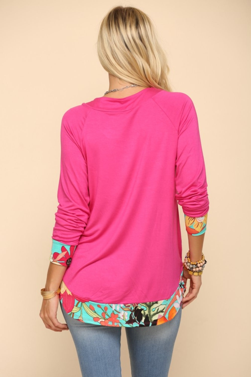 Celeste Tropical Print Long Sleeve T-Shirt