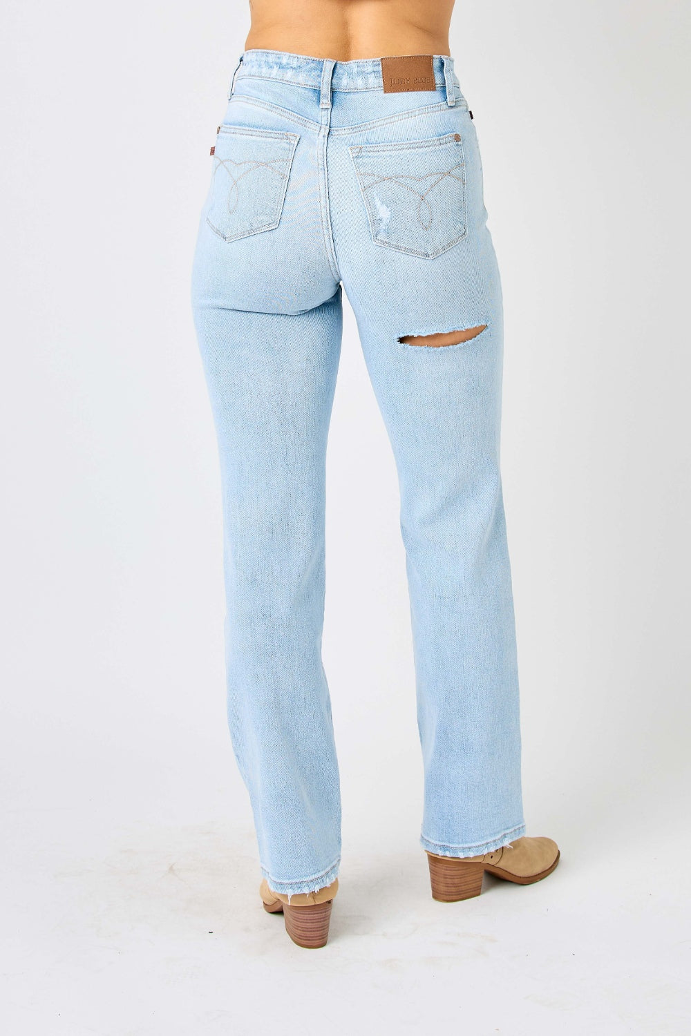 Holy Toledo! High Waist Distressed Straight Jeans