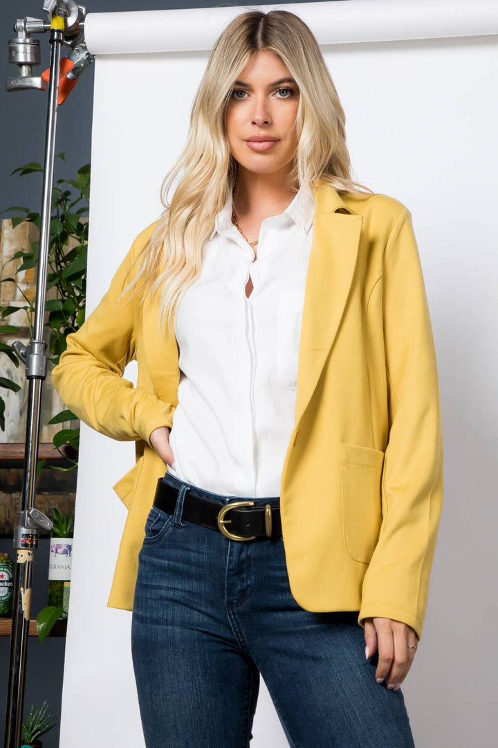 The City Blazer in Light Mustard