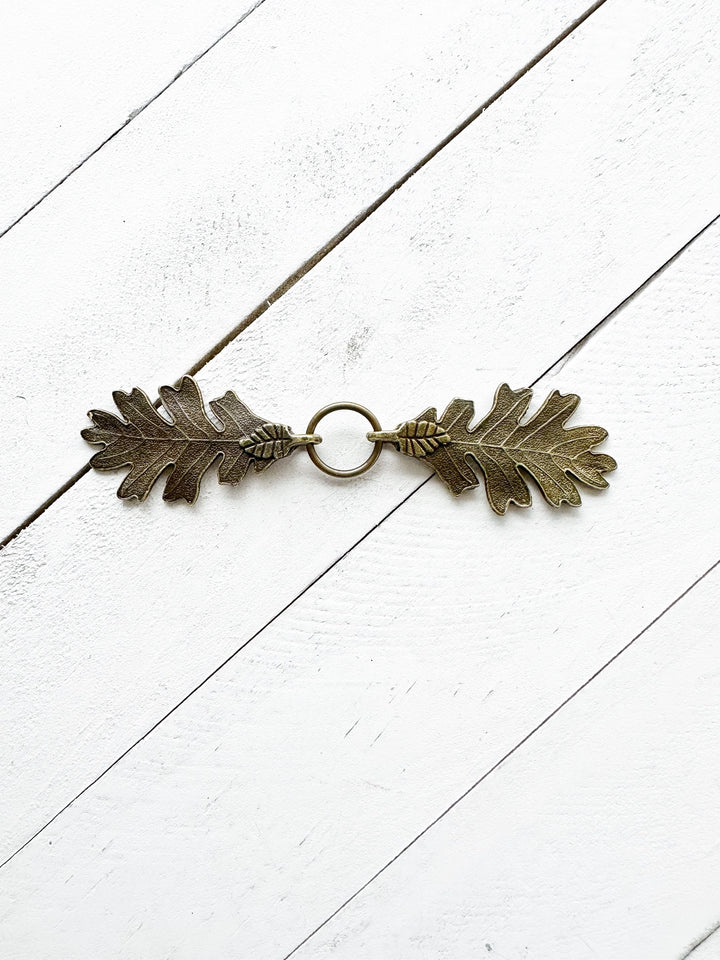 Bronze Oak Leaf Clothing Clasp "Terebinth" - Kardi Klip