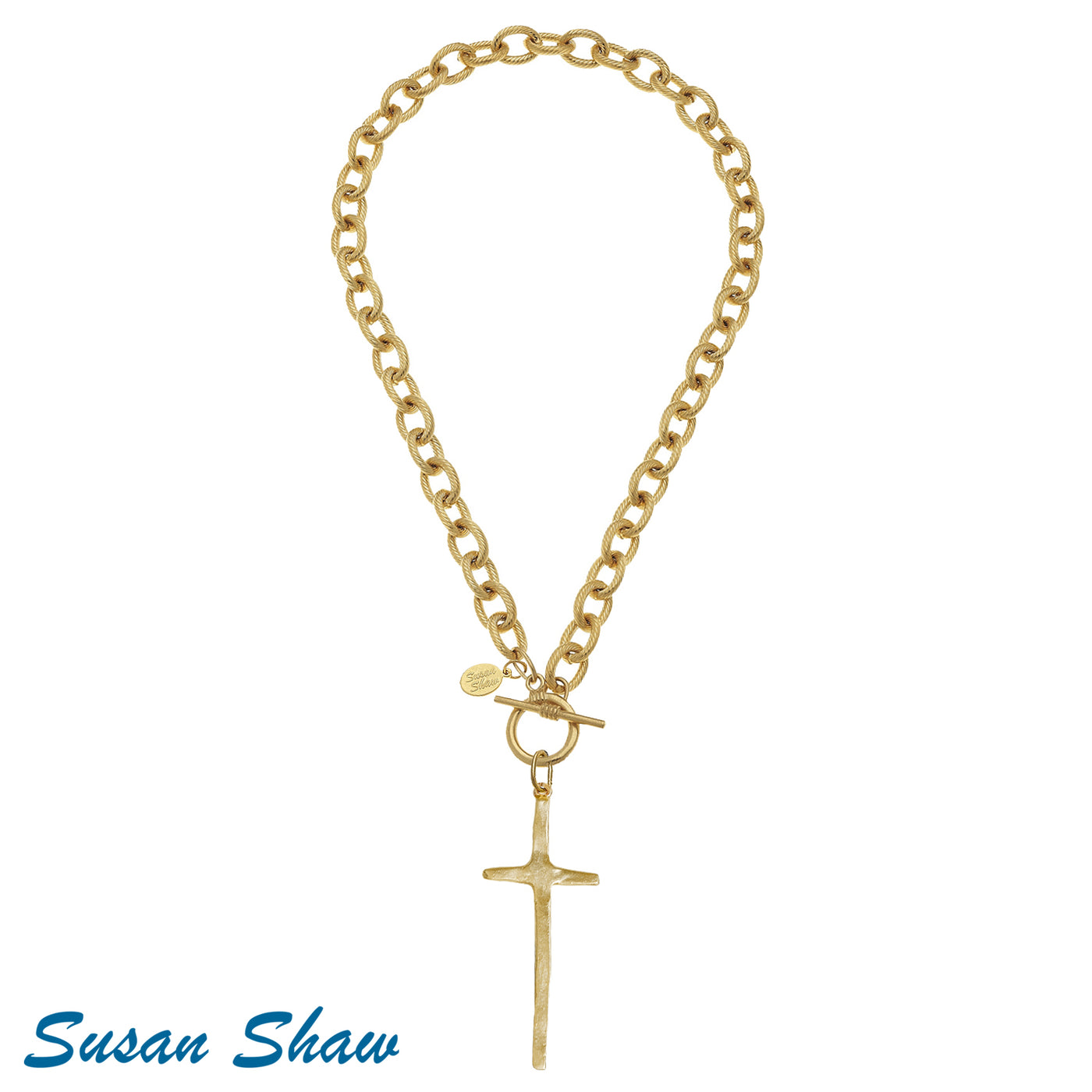 Elongated Cross Necklace - Susan Shaw