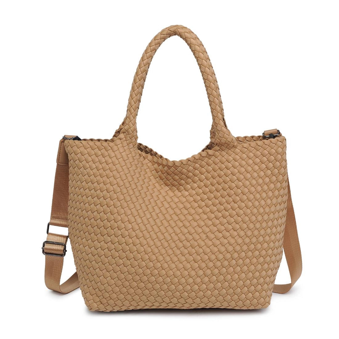 Sky's The Limit - Medium Woven Neoprene Tote: Nude - Sol and Selene