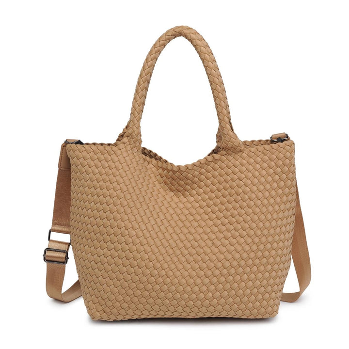 Sky's The Limit - Medium Woven Neoprene Tote: Nude - Sol and Selene