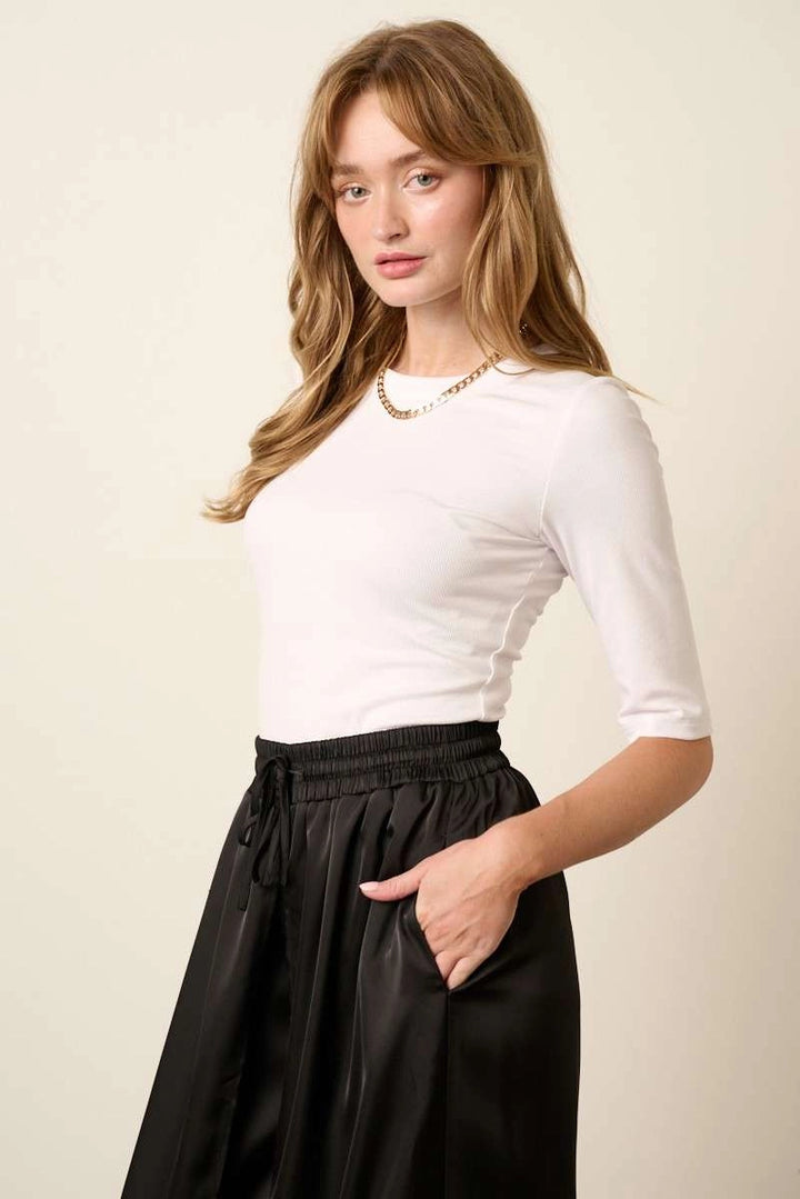 The Ivory Essential Ribbed Tee