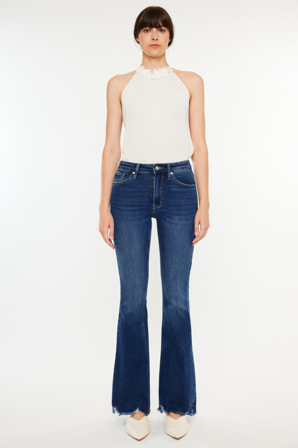 Alice Cat's Whiskers Raw Hem Flare Jeans Kancan