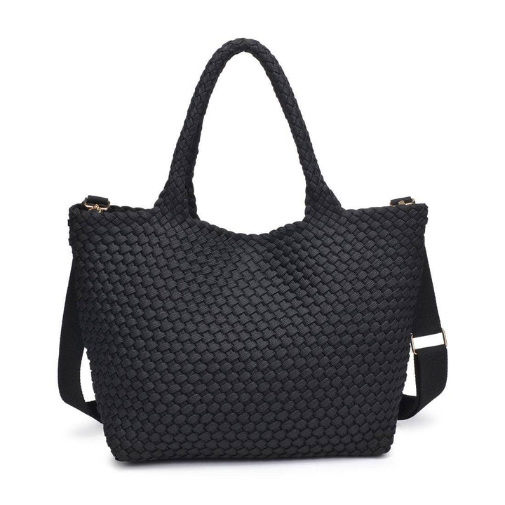 Sky's The Limit - Medium Laced Up Eco-Edition Tote: Black - Sol and Selene