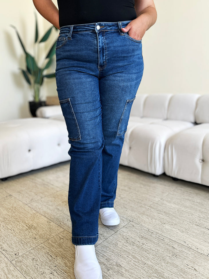 Renee High Waist Straight Cargo Jeans Judy Blue