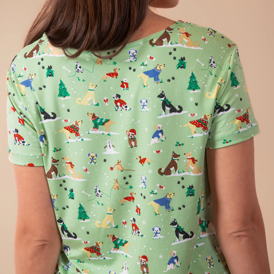 Santa Paws Pajama Top | S ft Green - Amanda Blu