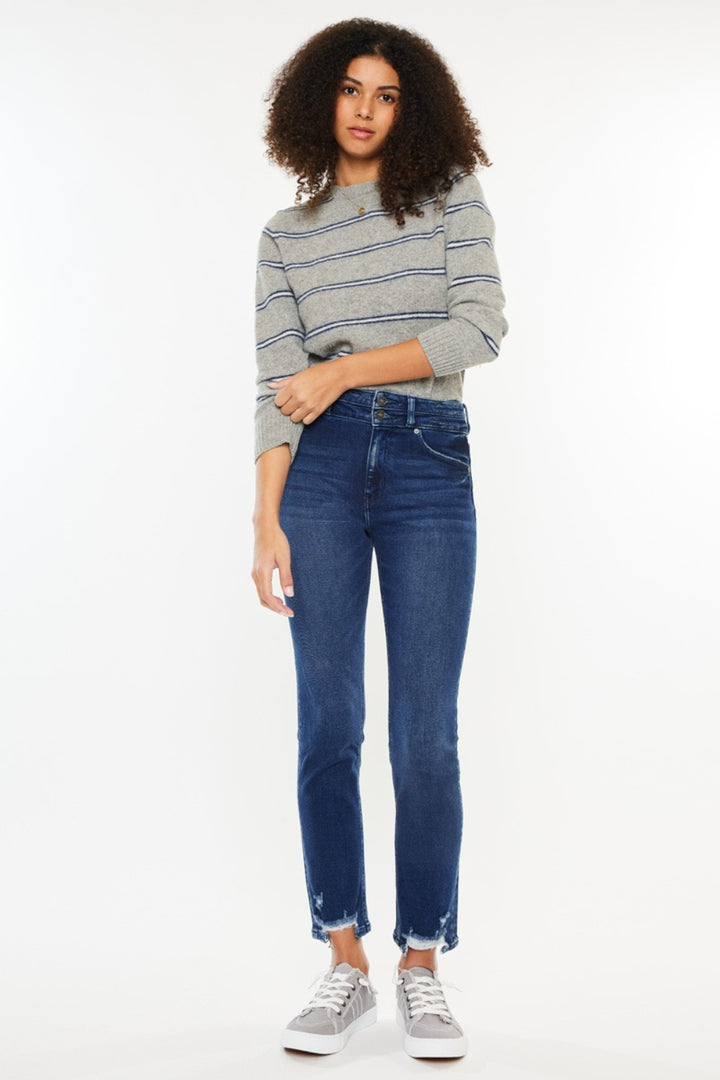 Jasmine High Rise Slim Straight Jeans Kancan