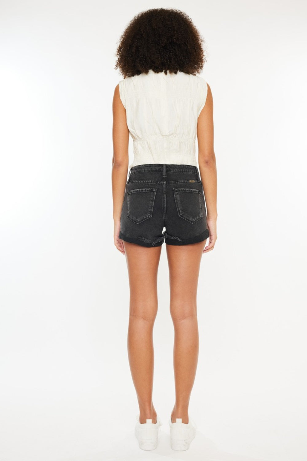 Parker High Waist Distressed Denim Shorts Kancan