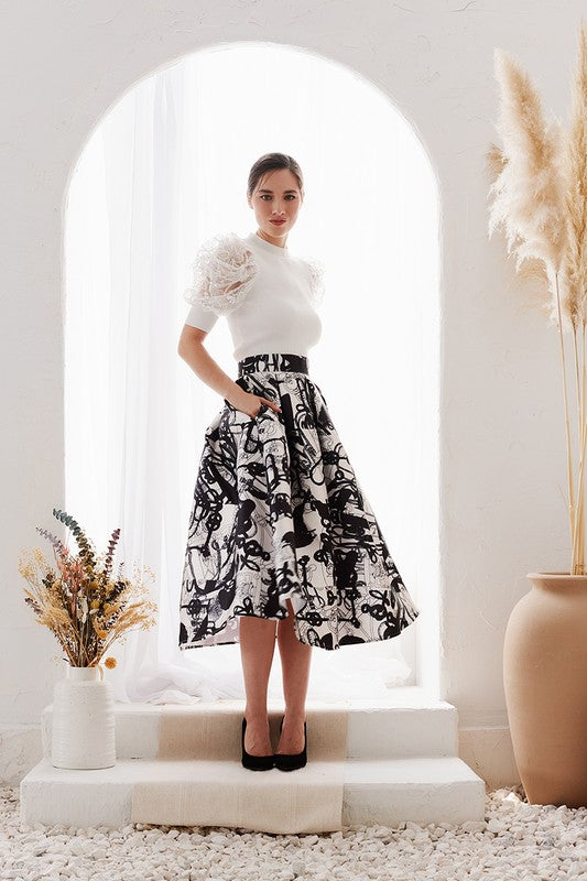 Grace Skirt in Black & White