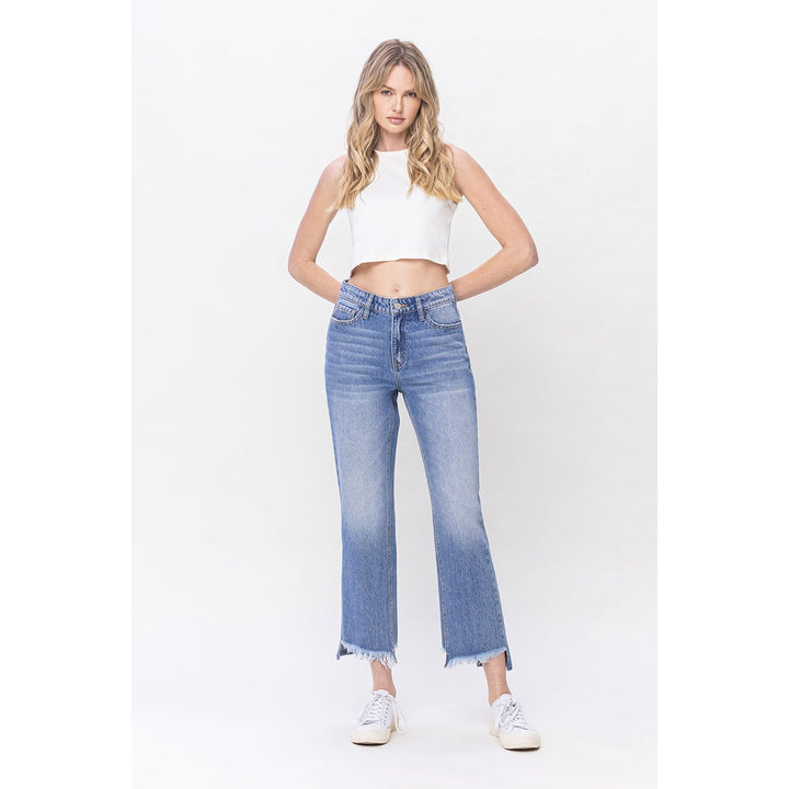 Norah High Rise Frayed Hem Straight