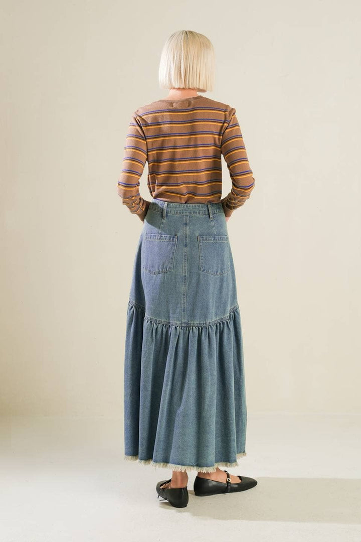 The Haven Denim Midi Skirt