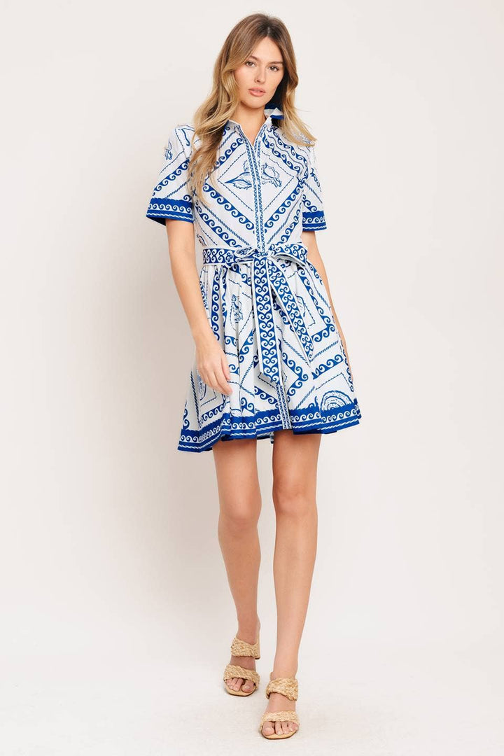Santorini Tile Mini Dress