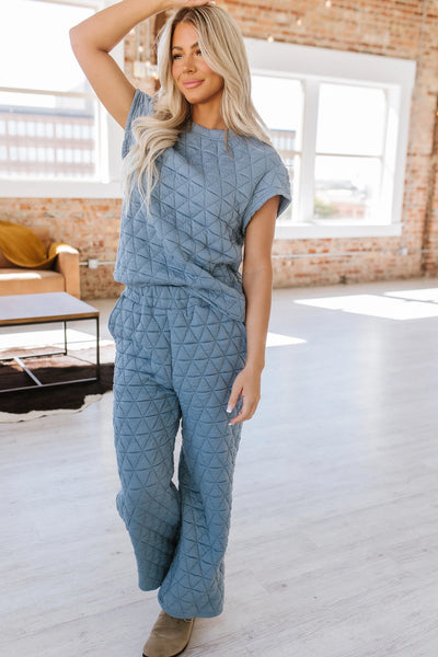 Emory Quilted Blue Top ONLY