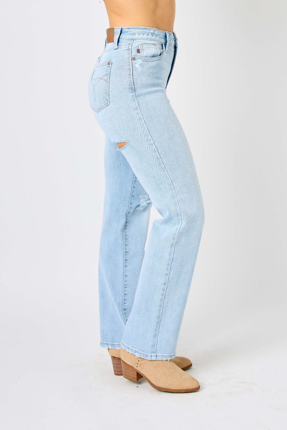 Holy Toledo! High Waist Distressed Straight Jeans