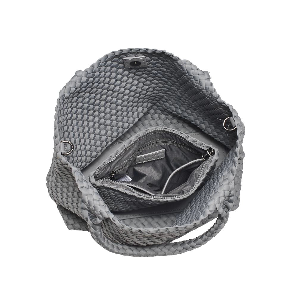 Sky's The Limit - Medium Woven Neoprene Tote in Grey - Sol and Selene